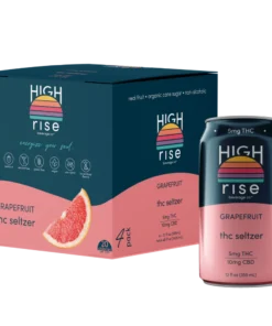 High Rise d9 Seltzer Grapefruit, 5mg THC Seltzer (4-pack)