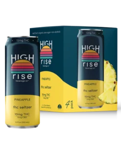 High Rise d9 Seltzer Pineapple, 10mg THC Seltzer (4-pack)