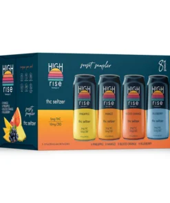 High Rise d9 Seltzer Sunset Sampler, 5mg THC seltzer (variety 8-pack)