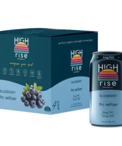 High Rise d9 Seltzer Blueberry, 5mg THC Seltzer (4-pack)
