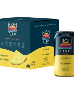 High Rise d9 Seltzer Pineapple, 5mg THC Seltzer (4-pack)