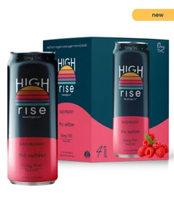 High Rise d9 Seltzer Raspberry, 10mg THC Seltzer (4-pack)