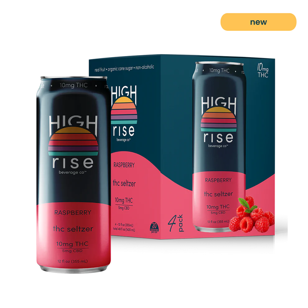 High_Rise_Raspberry_10mg_thc_seltzer_12oz_4pack_new_sticker_transparent_background